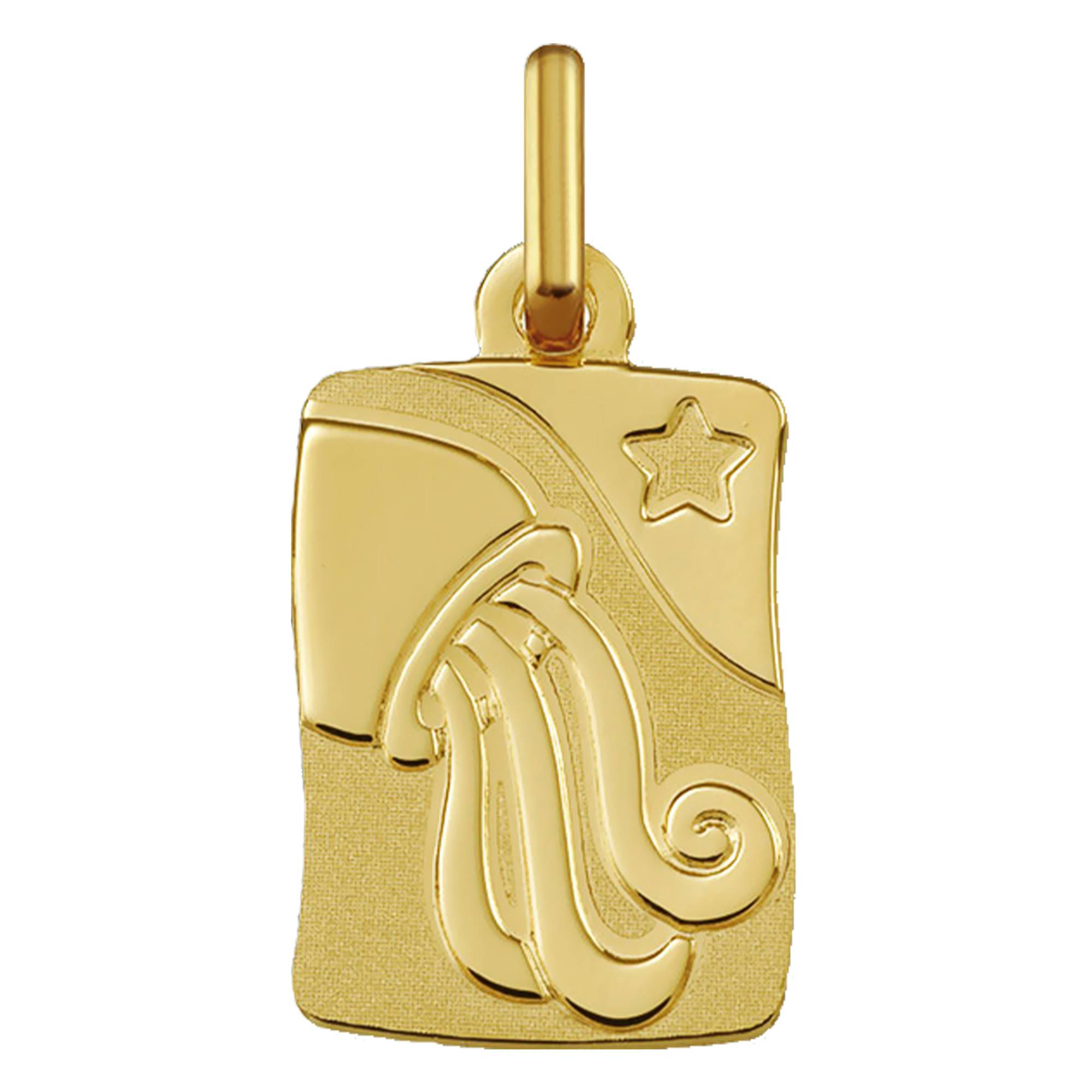 Pendentif Médaillon En Or 18 Carats - Signe Du Zodiaque Verseaux, 16 Mm, Neuf