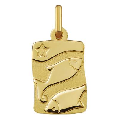 Pendentif Signe du Zodiaque Poissons Or Jaune 375 - Argyor