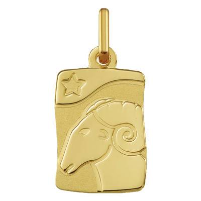 375/1000 Yellow Gold Aries Zodiac Sign Pendant - Argyor