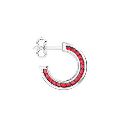 Créole Insignia Unique en Argent 925 & Spinelles Rouges - ESO002 - Zancan
