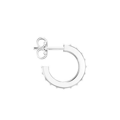 925 Silver Studded Insignia Single Hoop Earring - ESO009 - Zancan