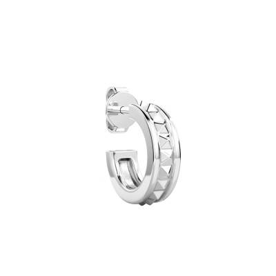 925 Silver Studded Insignia Single Hoop Earring - ESO009 - Zancan