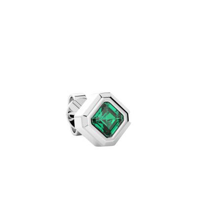 Boucle d'oreille Insignia Unique Octogonale en Argent 925 & Spinelle Vert - ESO012 - Zancan