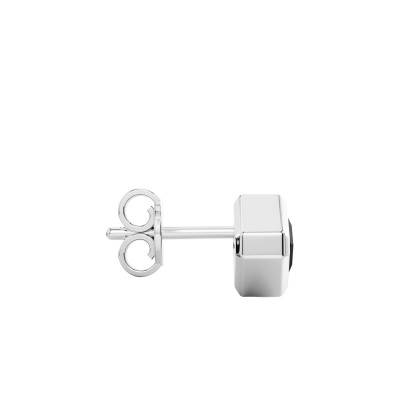 Boucle d'oreille Insignia Unique Octogonale en Argent 925 & Spinelle Noir - ESO012 - Zancan