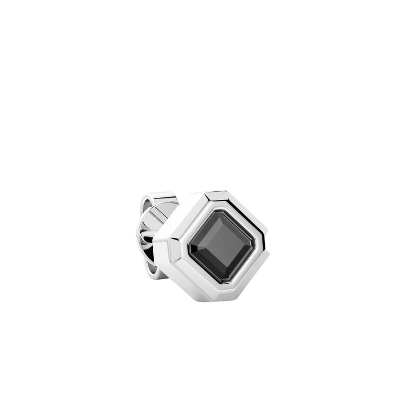 1 925 Silver & Black Spinel Octagonal Insignia Stud Earring - ESO012 - Zancan