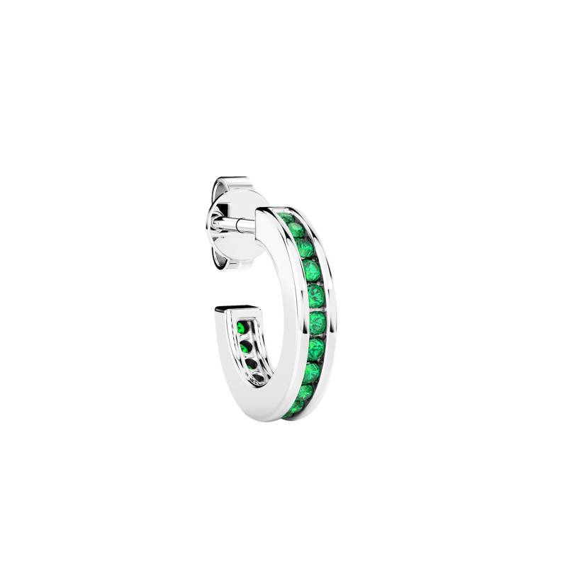 1 925 Silver & Green Spinel Insignia Hoop Earring - ESO003 - Zancan