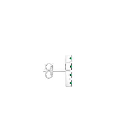 Boucle d'oreille Insignia Unique Croix en Argent 925 & Spinelles Verts - ESO013 - Zancan