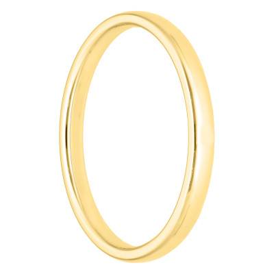 Alliance Demi-Bombée Confort en Or Jaune 750, Largeur 3 mm - Amore