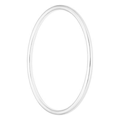 925 Silver Round Wire Bangle Bracelet, 4 mm Width - Artemis