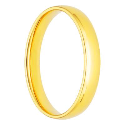 Alliance Demi-Bombée Confort Or Jaune 375, Largeur de 3 mm à 5 mm - Amore