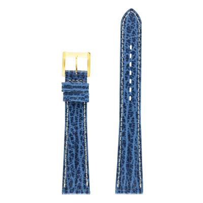 Bracelet de montre cuir de vachette bleu façon requin - Herbelin