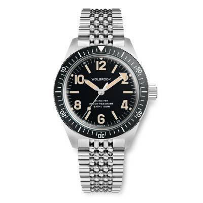 Montre automatique Skindiver - Vintage lum & cadran noir - Wolbrook