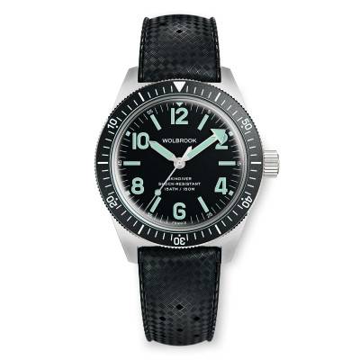 Skindiver Automatic Watch - Green Lume & Black Dial - Wolbrook