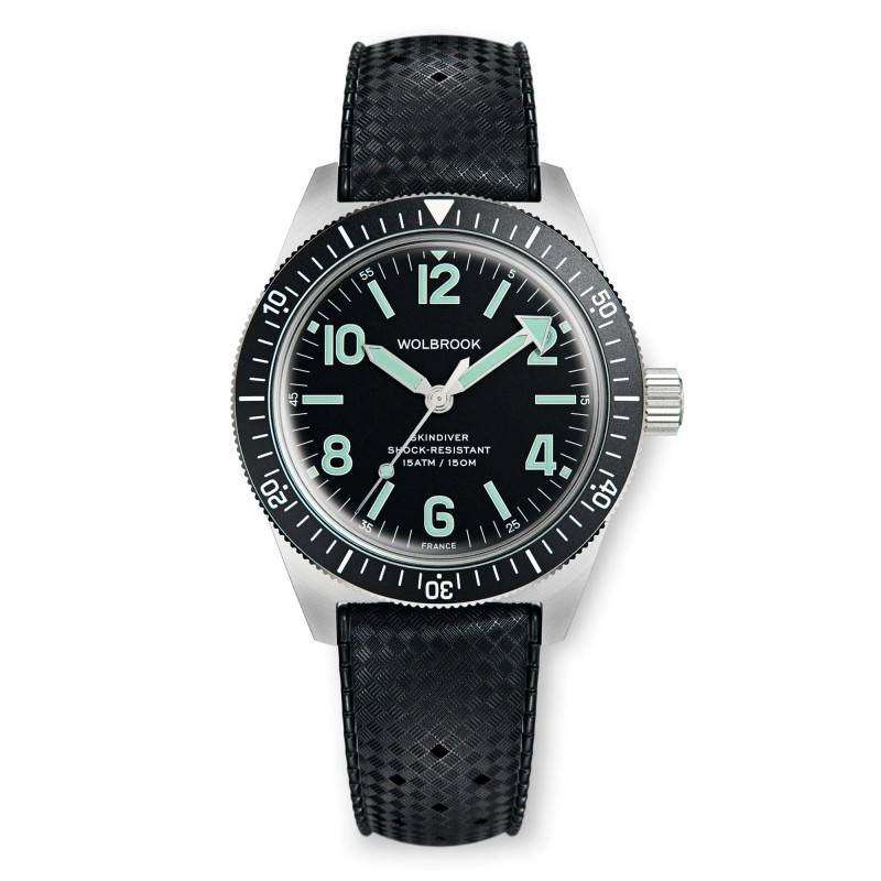 Skindiver Automatic Watch - Green Lume & Black Dial - Wolbrook