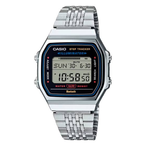 Montre Connectée Générique Noir/blanc/silver – 44mm Bracelet Silicone IOS Android