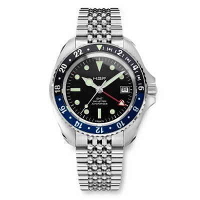 Automatic Diver GMT 200m Watch - Black & Blue "BATMAN" - HGP