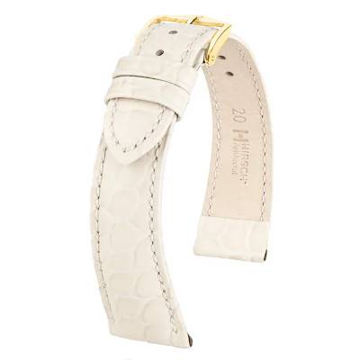 Aristocrat White Leather Watch Strap 16 mm - Hirsch