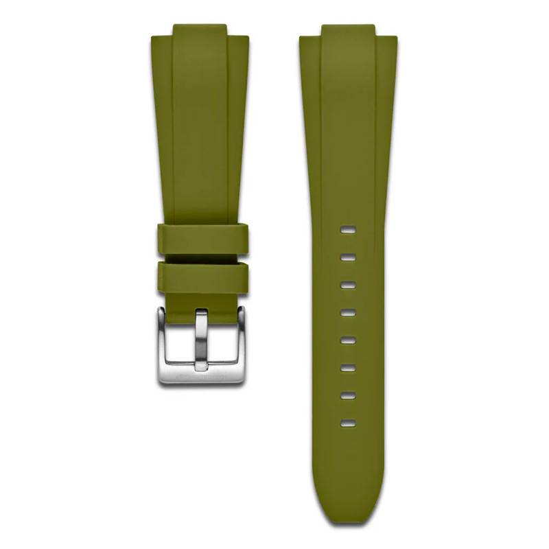 Khaki Silicone Watch Strap 14 mm - Maison du Temps