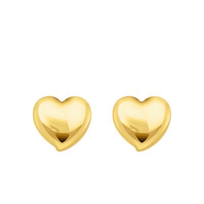 Yellow Gold Plated Bold Élégance Heart Stud Earrings - H2302-413-39 - Thomas Sabo