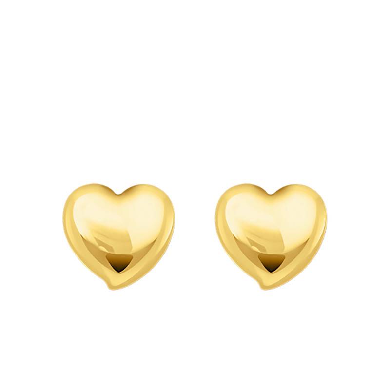 Yellow Gold Plated Bold Élégance Heart Stud Earrings - H2302-413-39 - Thomas Sabo