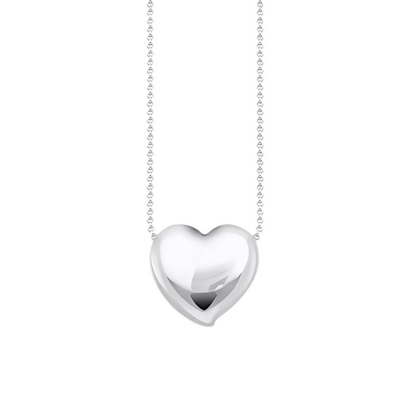 925 Silver Bold Élégance Heart Rolo Chain Necklace, Length 40 cm to 45 cm, Width 1.50 mm - KE2276-001-21 - Thomas Sabo