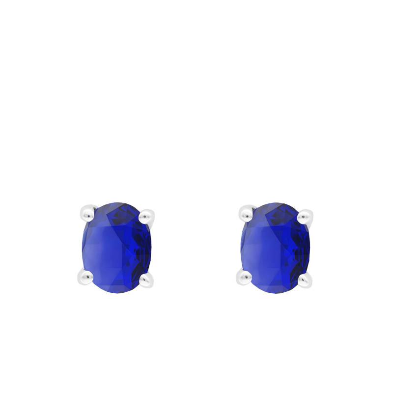 375/1000 White Gold or 750/1000 White Gold Oval Sapphire Stud Earrings 0,36 ct - Aurora