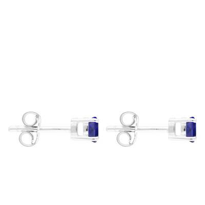 Boucles d'oreilles Ovales en Or Blanc 375 ou 750 & Saphirs - Aurora