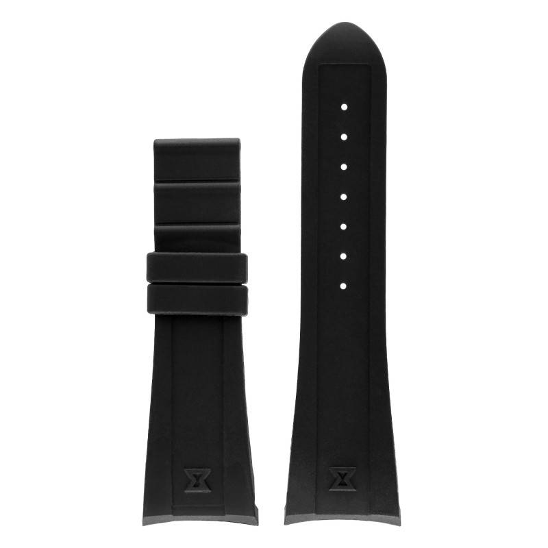 Black Rubber Watch Strap Without Buckle for Series 10242 - Edox