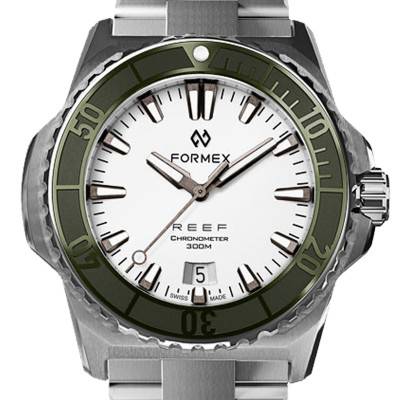 Montre Reef 39.5mm Automatic White dial COSC 300M 2201.1.6310.100 - Formex