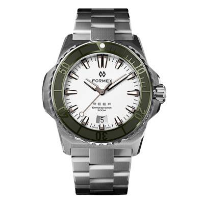 Montre Reef 39.5mm Automatic White dial COSC 300M 2201.1.6310.100 - Formex