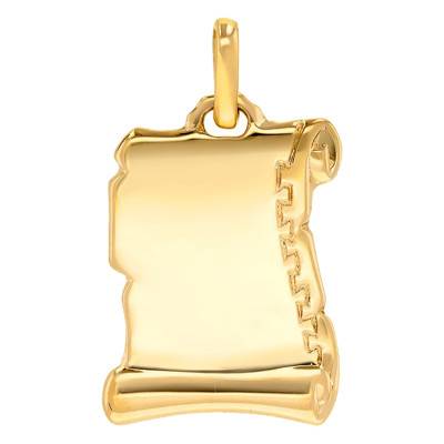 Pendentif grand parchemin Or Jaune 750 - Emanessence