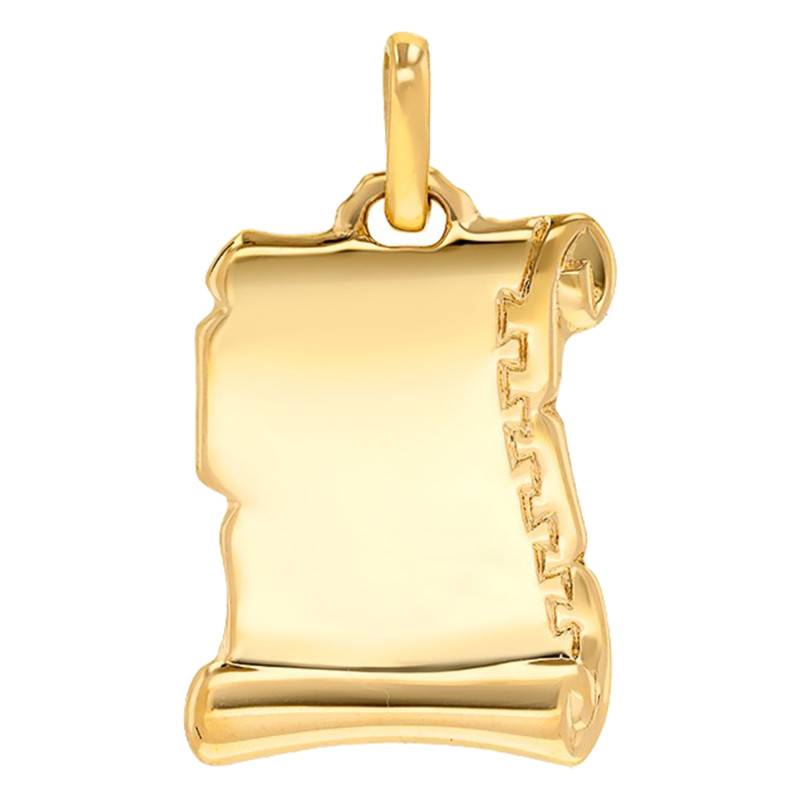 Yellow Gold 750/1000 Large Scroll Pendant - Emanessence
