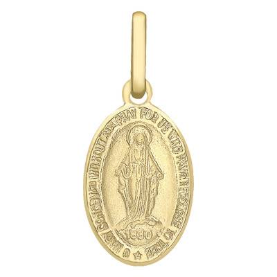 Médaille Vierge Miraculeuse, Or Jaune 375 - Emanessence