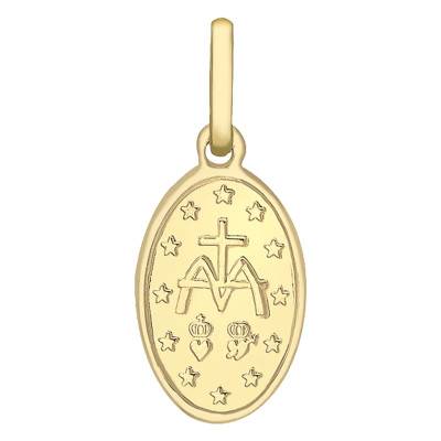 Médaille Vierge Miraculeuse, Or Jaune 375 - Emanessence