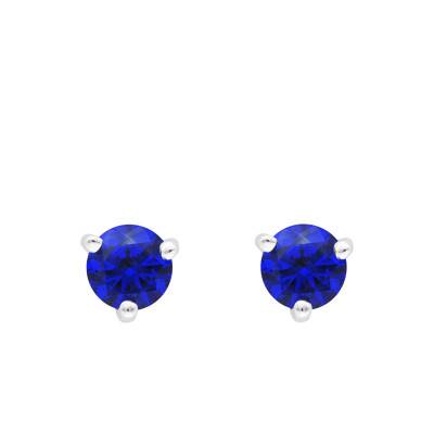 Boucles d'oreilles Rondes en Or Blanc 375 ou 750 & Saphirs - Aurora