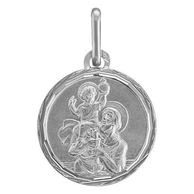 Médaille Saint-Christophe Or Blanc 375 ou 750, Diamètre 16 mm - Lucas Lucor