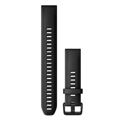 Bracelet de montre Quickfit 20mm Silicone noir avec boucle noire 010-12942-00 - Garmin