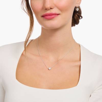 Necklace 925 Silver & White Cubic Zirconia, 40 to 45 cm Length, 1 mm Width - KE2210-051-14 - Thomas Sabo