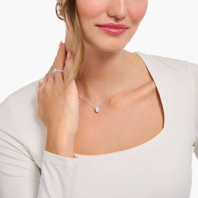 Collier Goutte en Argent 925 & Zircone Blanche, Longueur 40 à 45 cm, Largeur 1,00 mm - KE2213-051-14 - Thomas Sabo