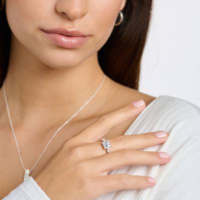 925 Silver White Zirconia Essentials Sparkling White Cocktail Ring - TR2380-051-14 - Thomas Sabo