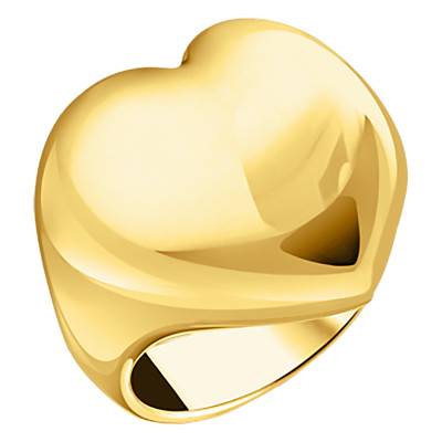 Yellow Gold Plated Bold Élégance Heart Signet Ring - TR2471-413-39 - Thomas Sabo