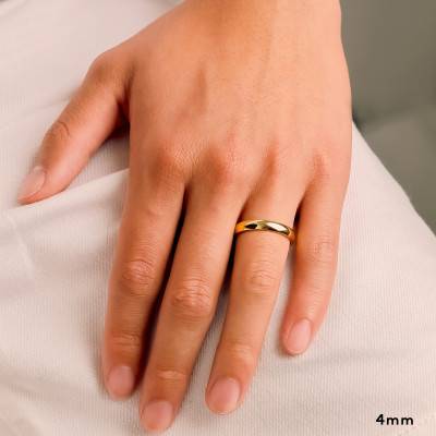 Alliance Demi-Bombée Confort en Or Jaune 750, Largeur 3 mm, 4 mm ou 5 mm - Amore