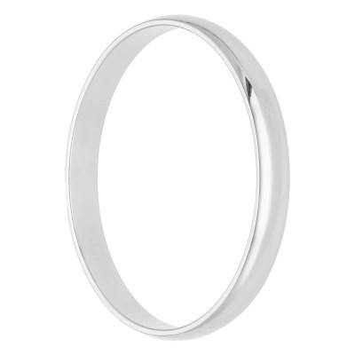 Alliance Demi-Jonc Standard Polie en Or Blanc 750, Largeur 3 mm - Amore