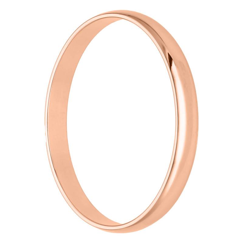 375 Rose Gold Standard Half-Shank Wedding Ring 3 mm - Amore