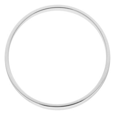 375/1000 White Gold Grooved Comfort Half-Dome Wedding Ring, 4 mm or 5 mm Width - Amore