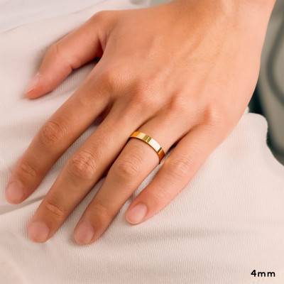 Alliance Ruban Confort en Or Jaune 375, Largeur 2 à 5 mm - Amore