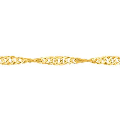 Chaîne Singapour en Or Jaune 750, Largeur 1,90 mm, Longueur 24 cm - Manillon