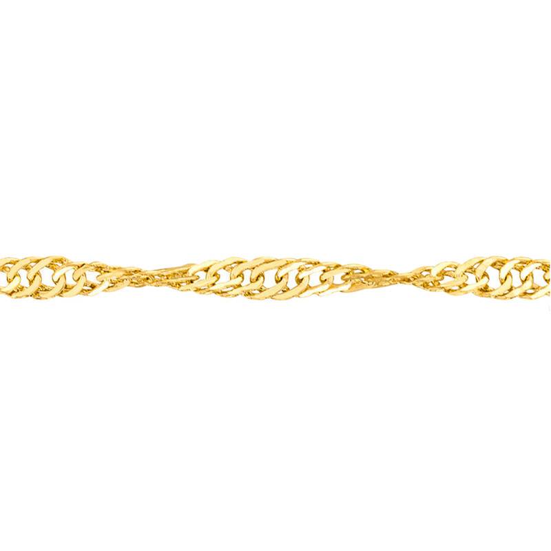 Yellow Gold 750/1000 Singapore Chain, 24 cm, 1.90 mm - Manillon