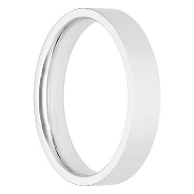 Alliance Ruban Confort en Or Blanc 375, Largeur 4 mm ou 5 mm - Amore