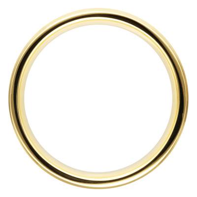 Alliance Demi-Jonc Confort en Or jaune 375 & Diamant 0,10 ct, Largeur 4 mm ou 5 mm - Amore